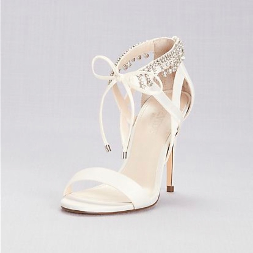 David's Bridal Beaded Tassel Sandals
